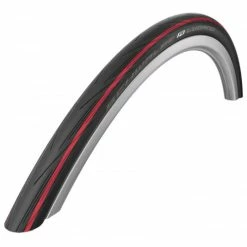 Pneumatiques Pour Cycles 700x25c Schwalbe LUGANO HS 471 Noir à Bande Rouge Tringle Rigide ETRTO 25-622