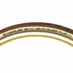 Pneumatiques Pour Cycles 26x1.75 Schwalbe DELTA CRUISER PLUS Marron Creme Reflex HS431 - ETRTO 47-559