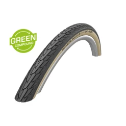Pneumatiques Pour Cycles 700x35C Pneumatique Schwalbe ROAD CRUISER Noir à Flanc Beige HS484 - Green Compound - Tringle Rigide - ETRTO 37-622